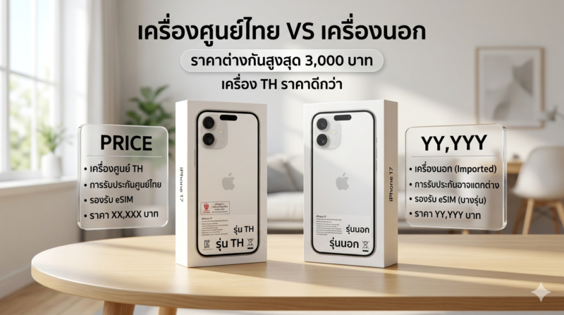 จำนำไอโฟน 17 ได้กี่บาท? เช็กราคารับฝากครบทุกรุ่น อัปเดต 2026 2 iPhone 17 ทุกรุ่น เปรียบเทียบราคาจำนำ 2026 เครื่องศูนย์ไทยและเครื่องนอก