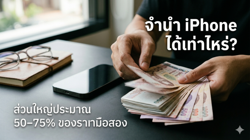 โรงรับจำนำรับ iPhone ไหม? ทุกเรื่องที่ต้องรู้ก่อนนำไปฝาก 2 เงินสดและ iPhone สำหรับอธิบายราคาจำนำ iPhone ในไทย
