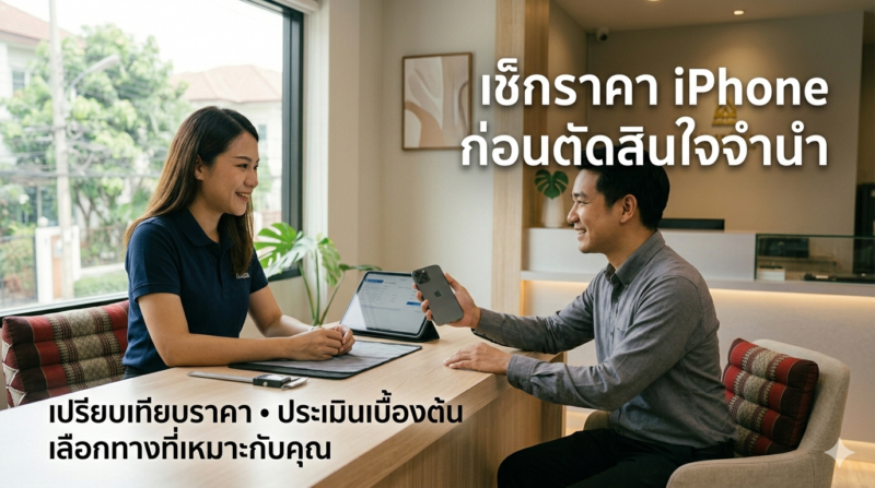 โรงรับจำนำรับ iPhone ไหม? ทุกเรื่องที่ต้องรู้ก่อนนำไปฝาก 5 ลูกค้าสอบถามข้อมูลจำนำ iPhone กับพนักงานร้านรับจำนำ