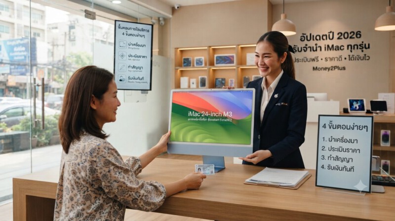รับจำนำ iMac ทุกรุ่น สาขาทั่วกรุงเทพ ปลอดภัย เชื่อถือได้ ได้เงินไว ราคาดี 1 รับจำนำ iMac ทุกรุ่น ปี 2026 Money2Plus